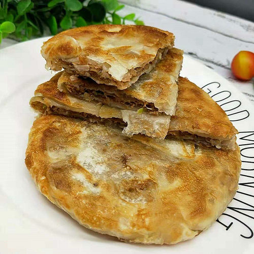 早餐酥皮馅饼猪肉大葱煎饼手抓饼速冻半成品油炸小吃面饼方便速食 - 图1