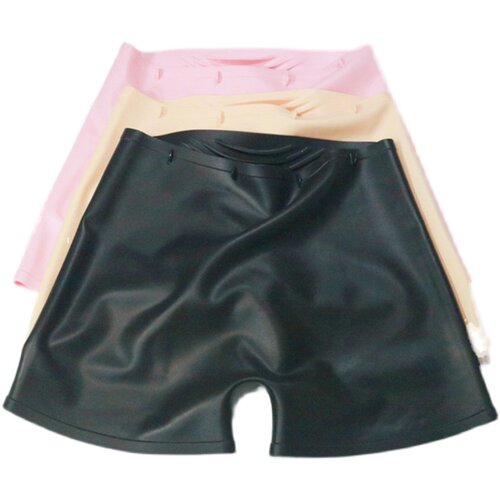 防水抗菌硅胶泳裤女防走光中高腰游泳裤男不湿速干打底裤平角短裤 - 图3