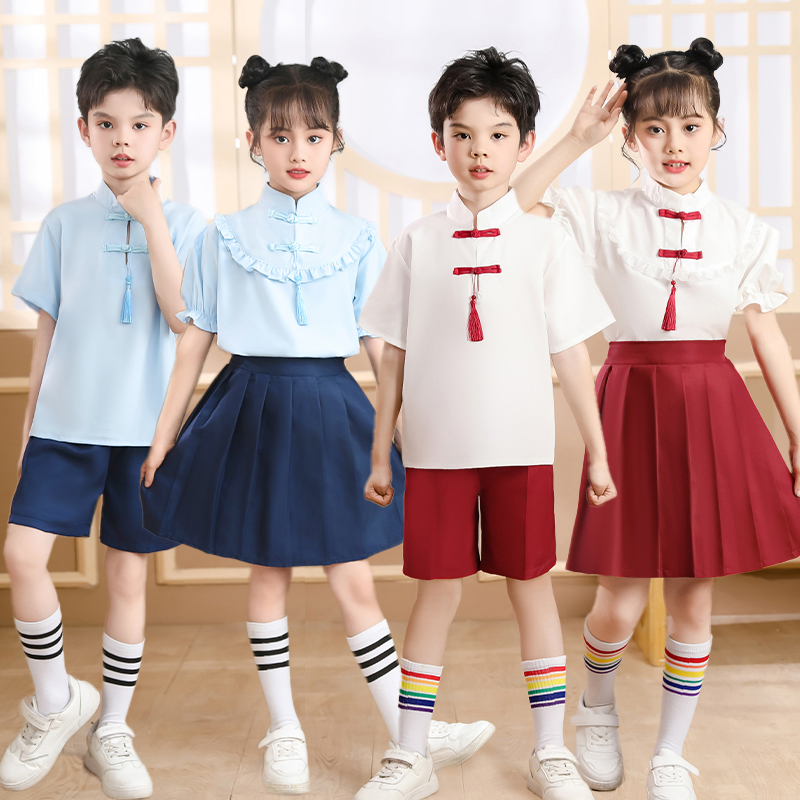 六一儿童演出服幼儿诗歌朗诵合唱服中国风汉服中小学生运动会班服