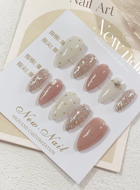 穿戴甲中国美甲贴显白手工成品