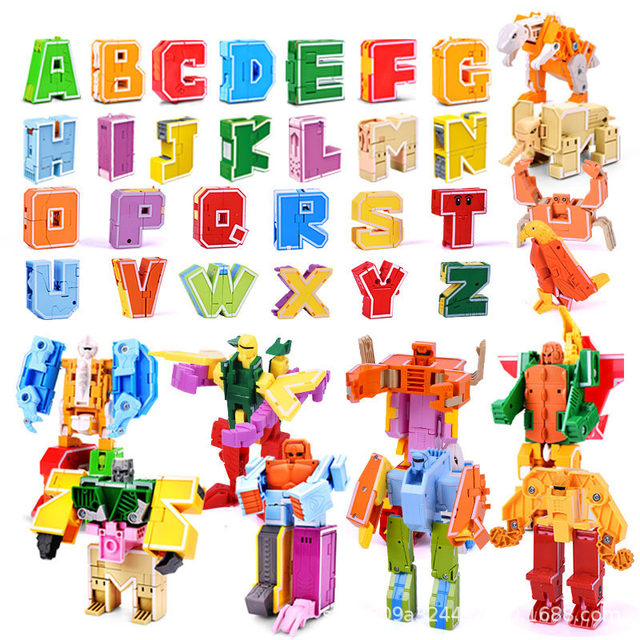 Xinle new digital and alphabetical transformation toy integrated robot