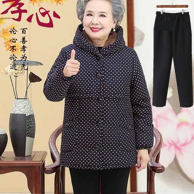 老年人棉衣女奶奶冬装外套60-70岁80妈妈棉袄老太太加绒加厚棉服