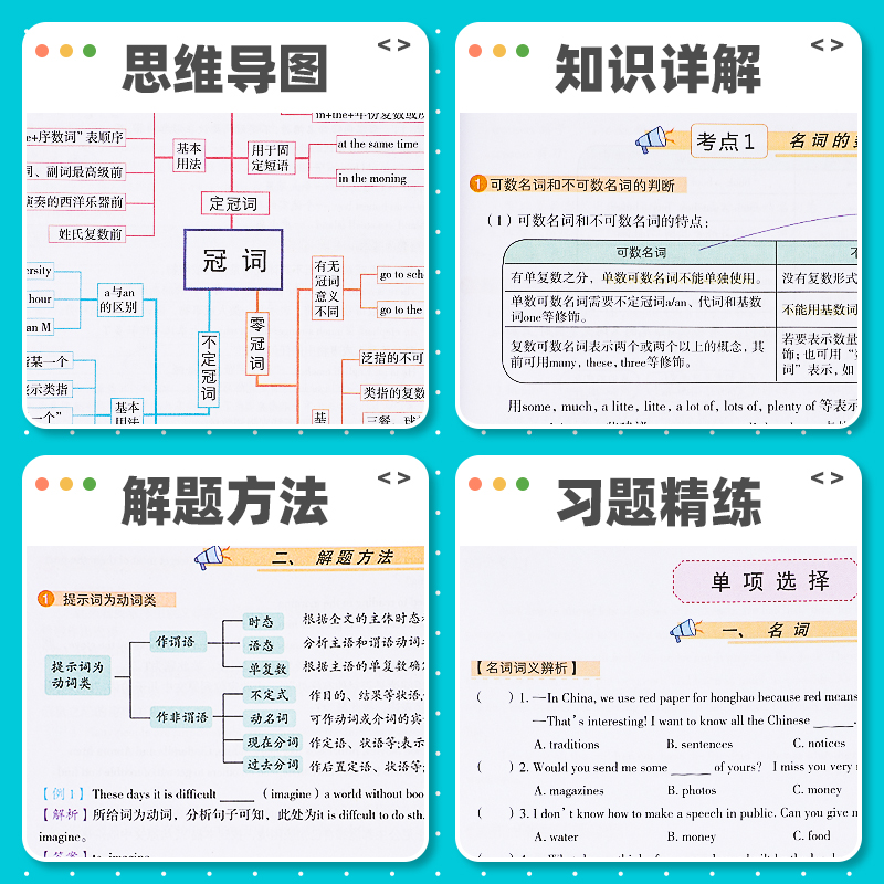 荣恒初中英语语法大全初一二三英语辅导复习资料全套知识点清单基础知识与重难点初中考英语教材思维导图七八九年级英语总复习资料 - 图2