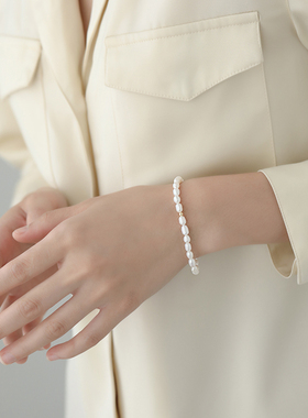 轻奢法式高级感复古学生淡水珍珠