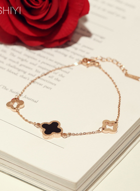 小众贝壳钛钢玫瑰金不掉色手链