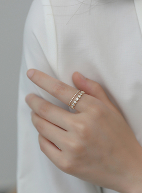 小众交叉ins潮风开口戒指