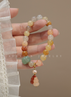 2023新款女金丝玉葫芦复古手链