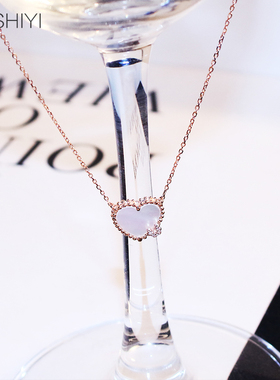 韩版新款玫瑰金四叶草项链