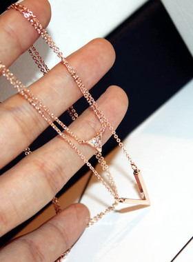 韩版简约百搭气质字母流苏女项链