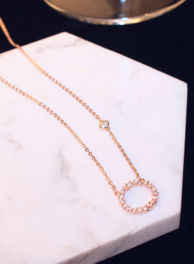 韩剧冷淡风ins简约链女圆圈项链