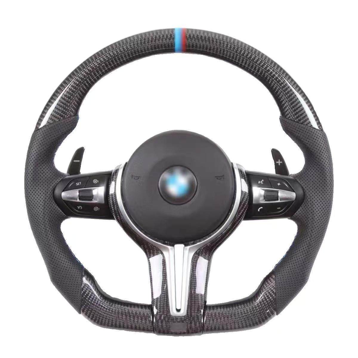 适用于宝马老款1234567系X1X2X3X4X5X6改M3M5E底盘LED碳钎方向盘 - 图1