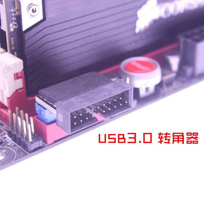 主板USB3.0 转接头19P插座90度转向弯头转USB转直角连接器台式机 - 图1