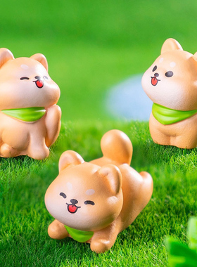 手工树脂小狗微景观花盆动物摆件