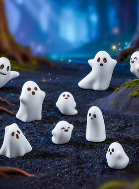 可爱立体小幽灵树脂小鬼桌面摆件