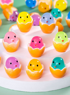 可爱夜光蛋壳小鸡仔微景观造景小动物摆件创意手工桌面迷你小饰品