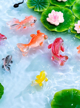 摆设卡通微景观手工鱼摆件小动物