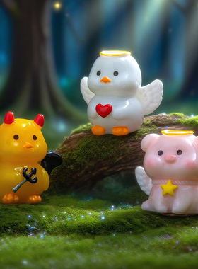 微景观创意卡通动物摆件小猫小猪