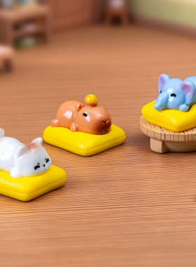 微景观可爱卡通坐垫子小动物摆件