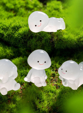 微景观创意夜光孤独小人摆件创意桌面花盆装饰迷你树脂卡通人物