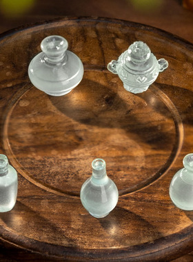 微景观小酒瓶摆件创意卡通迷你花瓶微缩场景摆设不同批次色差较大