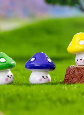 树脂摆件卡通手工蘑菇微景观装饰
