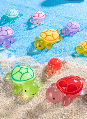 可爱夜光小乌龟海景造景小动物摆件创意盆栽装饰卡通海龟拍摄道具