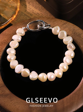 原创设计天然珍珠卡扣手链气质感手饰简约百搭手串女生手饰品