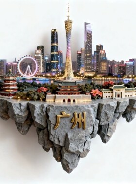 广州文创冰箱贴2026新款金属立体浮雕磁贴旅游纪念品文创伴手礼物