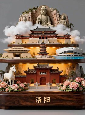 洛阳金属浮雕冰箱贴磁贴龙门石窟牡丹旅游纪念品城市地标文创礼物