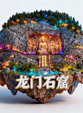 老君山卷轴冰箱贴2025新款金属立体磁贴河南旅游纪念品伴手礼物