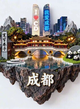 成都文创冰箱贴2026新款金属立体浮雕磁贴旅游纪念品文创伴手礼物