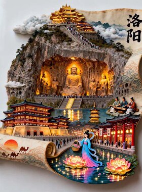 郑州文创冰箱贴2026新款金属磁贴河南旅游纪念品伴手礼装饰贴