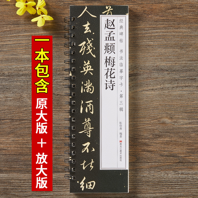 【现货正版】赵孟頫梅花诗行书毛笔书法字帖原大加放大赵孟俯经典碑帖临摹字卡全文初学者成人入门练习近距离临帖卡诗帖 - 图0