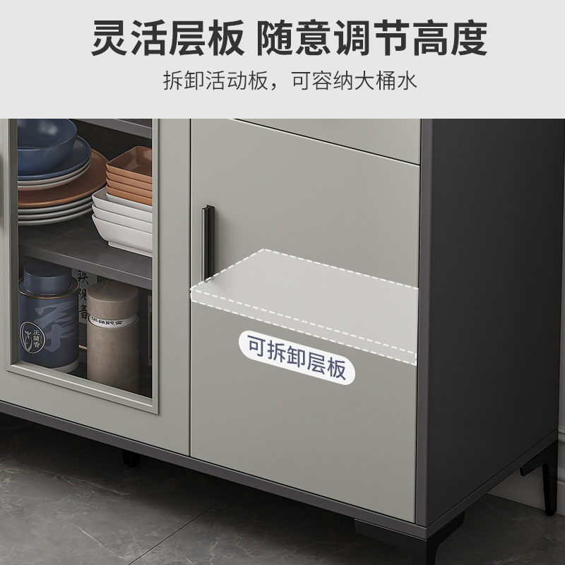 茶水柜子储物柜餐边柜现代简约轻奢酒柜靠墙，不占空间，加大桌面（现代简约轻奢酒柜靠墙）-第4张图片-提都小院