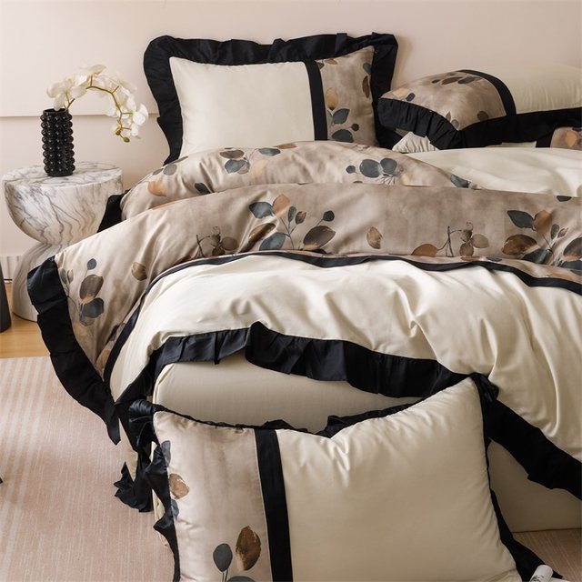 High-end French pure cotton four-piece set full cotton retro style