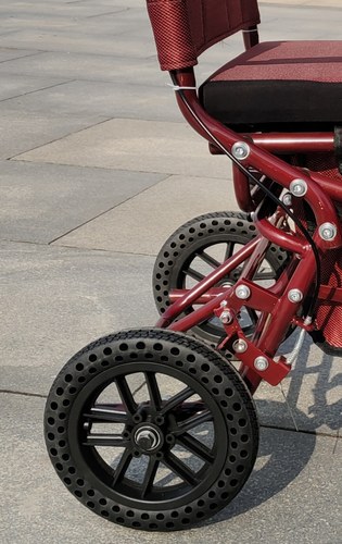 老年手推车代步手扶助行座椅折叠老人推车可推可坐购物车练习走路 - 图0