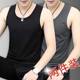 Wear a hot white fitness sweat-absorbing vest for men