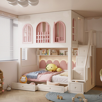 Customizable full-wood children up and down bunk beds bunk beds upper and lower bunk beds for boys and girls high and low