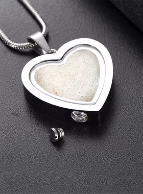 宠物纪念吊坠心形骨灰项链玻璃