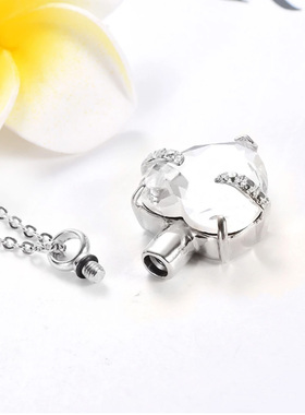 日韩流行新款心形白色殡葬项链