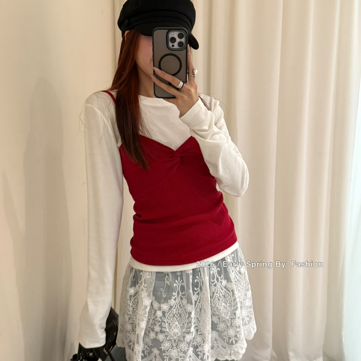 STYLE 风格-百搭温柔气质针织吊带背心+百搭长袖T恤两件套装6736,淘宝优惠券,粉丝福利购,淘宝优惠卷