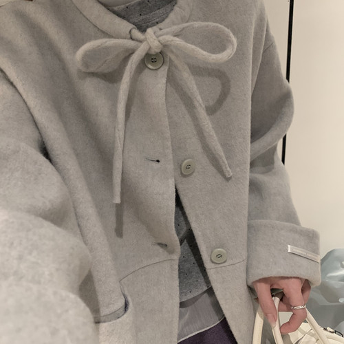 拿铁-圆领不挑人一手长巨显瘦百搭羊毛外套（含100澳毛）121611w4 - 图2