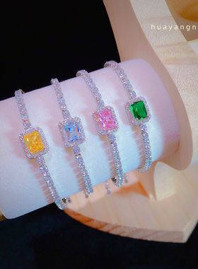 锆石水晶宝石手链简约小众饰品