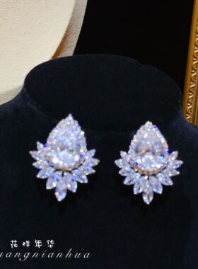 欧美风白色新婚项链礼服宴会耳钉