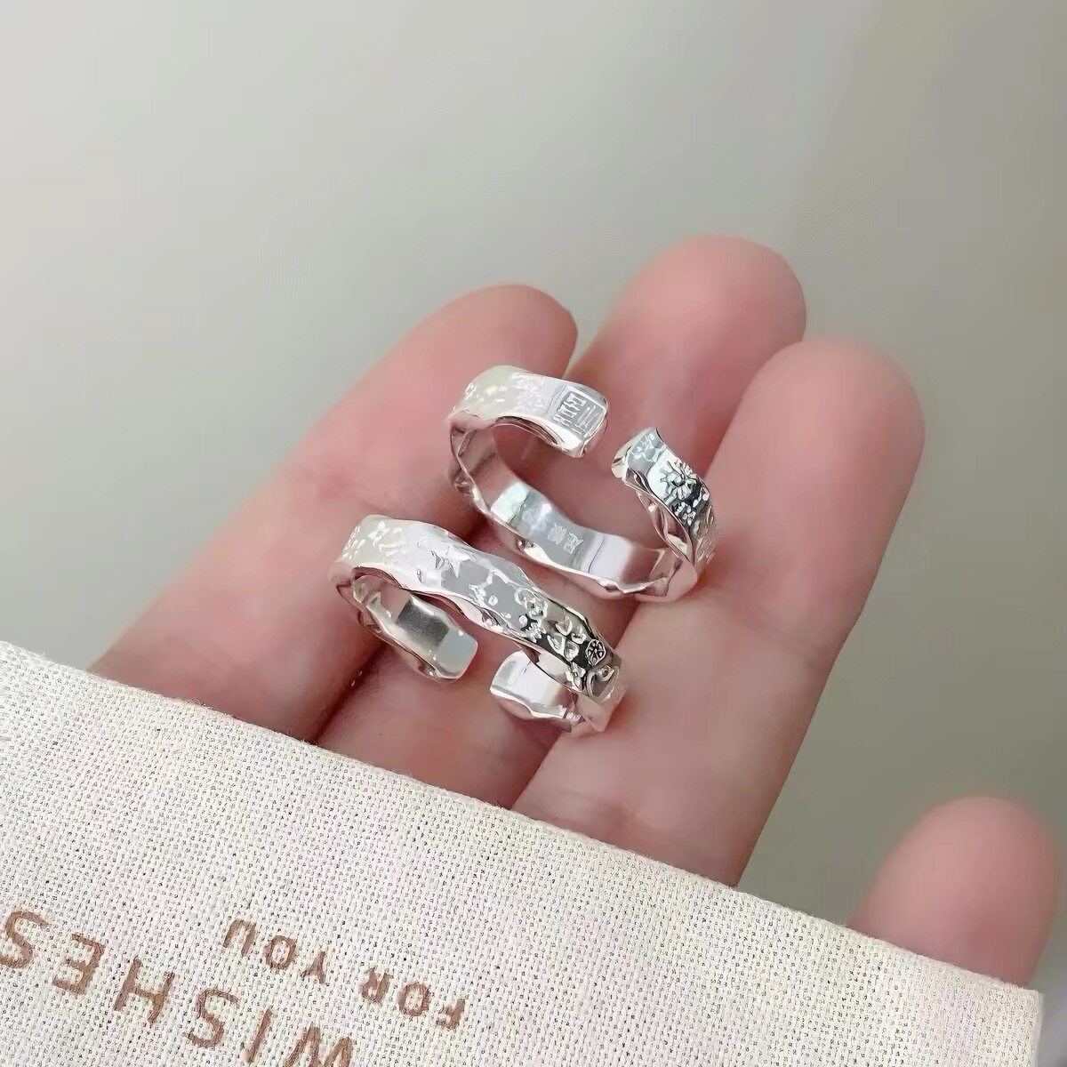 Pure silver 9999kitty sterling silver ring sweet and cute girl graffiti kt cat silver ring gift for girlfriend