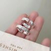 Pure silver 9999kitty sterling silver ring sweet and cute girl graffiti kt cat silver ring gift for girlfriend