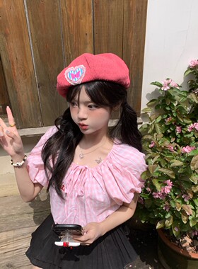 奈里nicein贝雷帽百搭可爱爱心