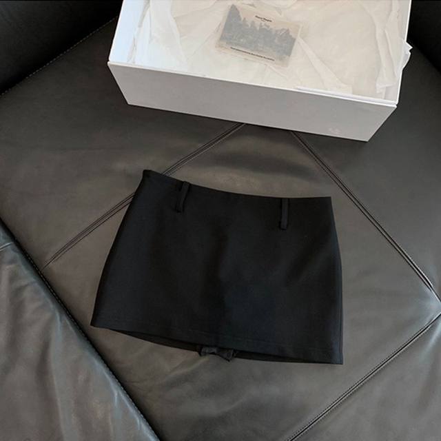 Gray suit versatile short skirt for women in summer new style college style low waist slim skirt anti-exposure A-line skirt