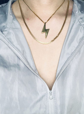 金色多层钛钢饰品项链刘逸云同款