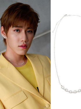 PP林祎凯同款锆石钻爱心相伴项链